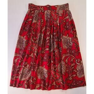 Vintage Kathie Lee A-Line Maxi Skirt Women's Size 16 Paisley Pleated Made In USA